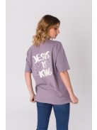 JESUS IS KING OVERSIZE dusty purple T-shirt