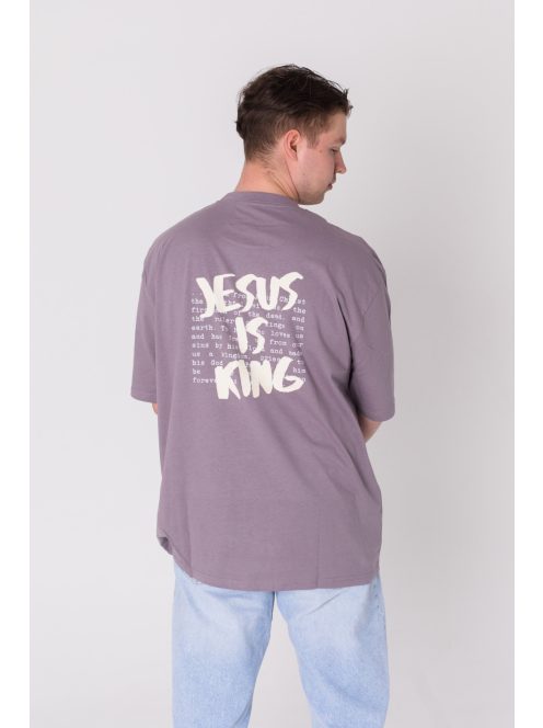 JESUS IS KING OVERSIZE dusty purple T-shirt