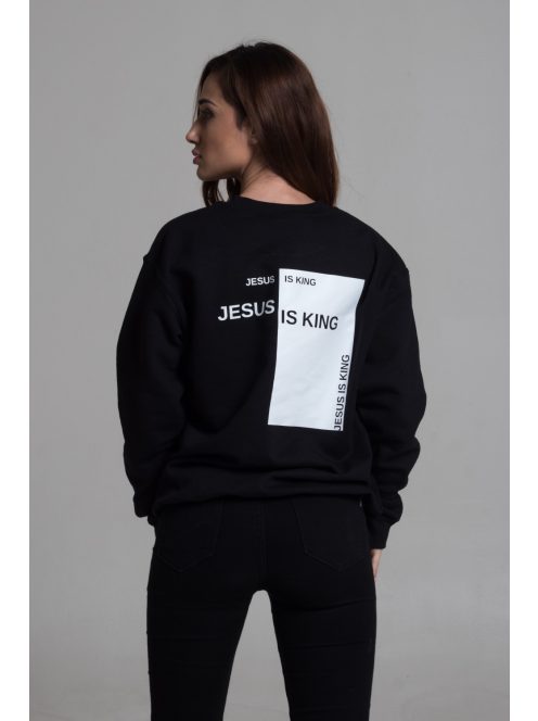 JESUS IS KING zwart unisex trui