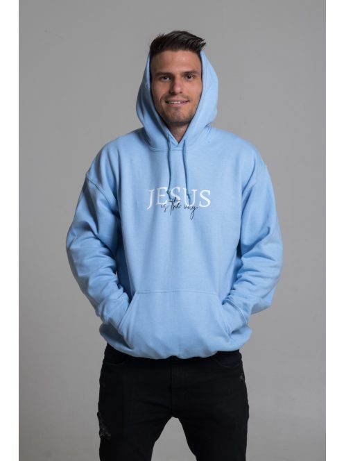 JESUS IS THE WAY baby blauw unisex trui