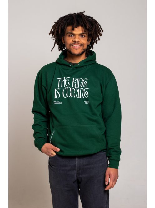 THE KING IS COMING glas groen unisex trui