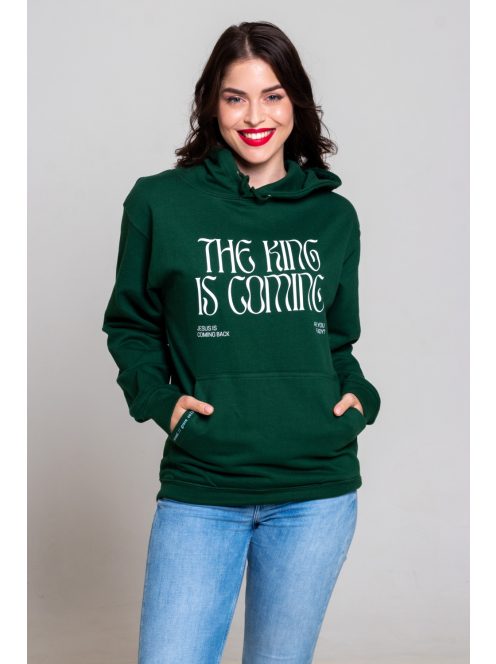 THE KING IS COMING glas groen unisex trui