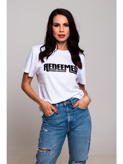 REDEEMED fehér póló unisex